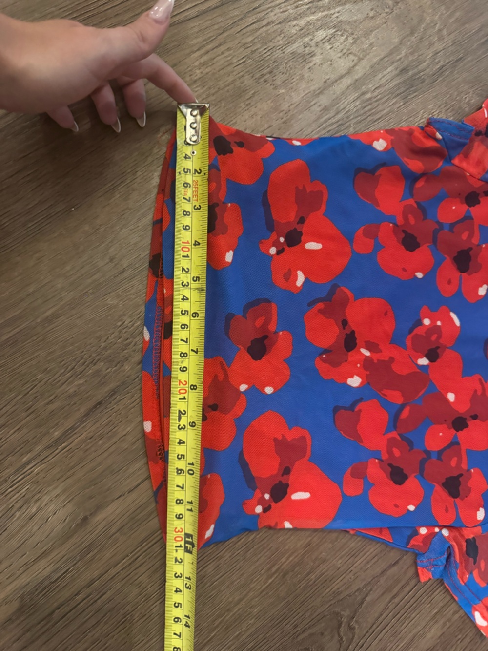Princess Polly Blue and Red Floral Top - Picture 5 of 6